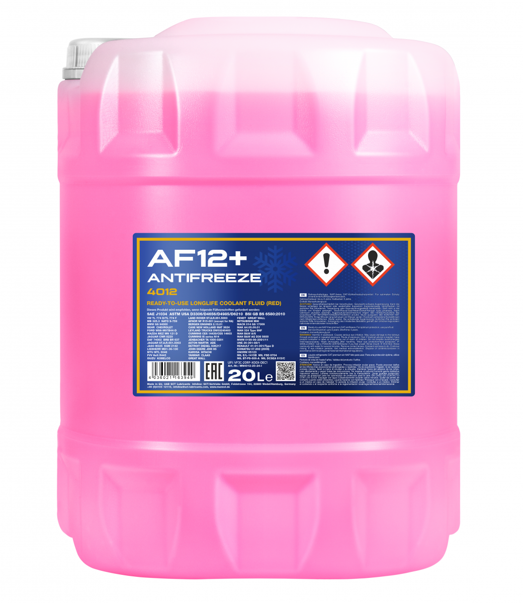 Mannol Antifreeze AF12+ (-40 °C) Longlife 4012 - 20L